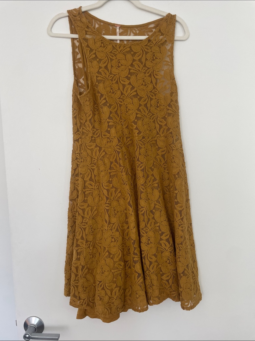 Free People Mustard Lace Midi Dress